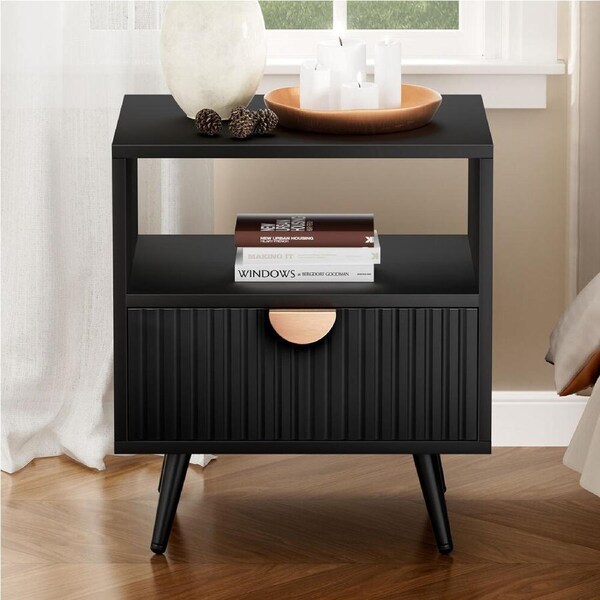 ALFORDSON 1 Drawer Bedside Table Black