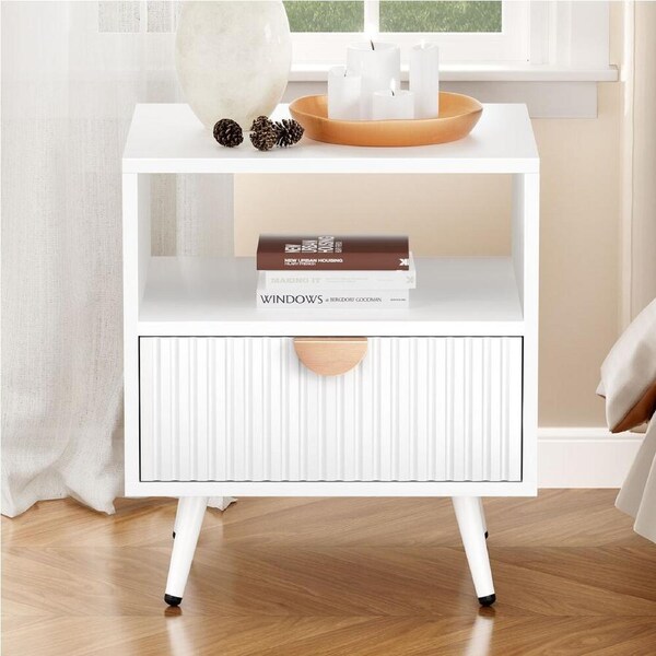 ALFORDSON 1 Drawer Bedside Table White