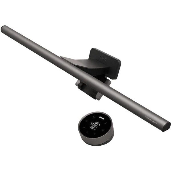 BenQ ScreenBar Halo 2 Monitor Light Bar with Wireless Controller Auto Dimming Eye-Care LED, USB-C Power – Fits Flat & Curved Monitors [9H.W4PWT.PS1]