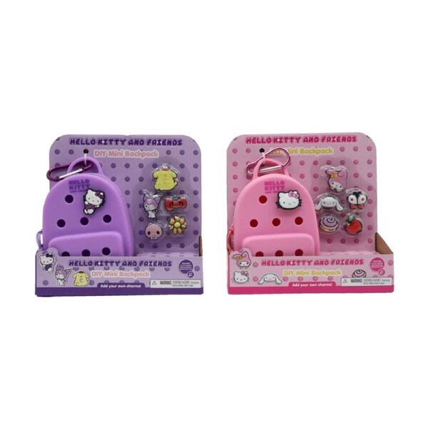 2PK Hello Kitty & Friends - Craft Mini Charm Backpack Bag Tag w/ 6 Charms Assrtd