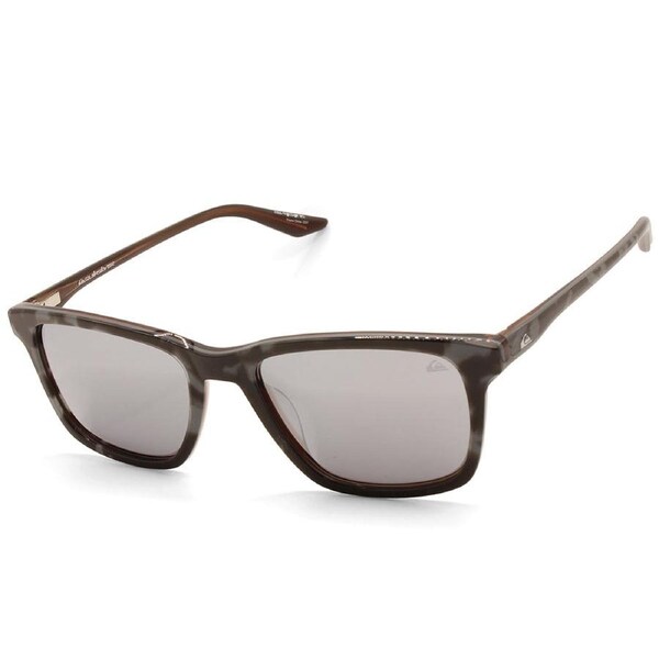 Quiksilver Shiny Grey Marble/Silver Mirror Polarised Men's Sunglasses