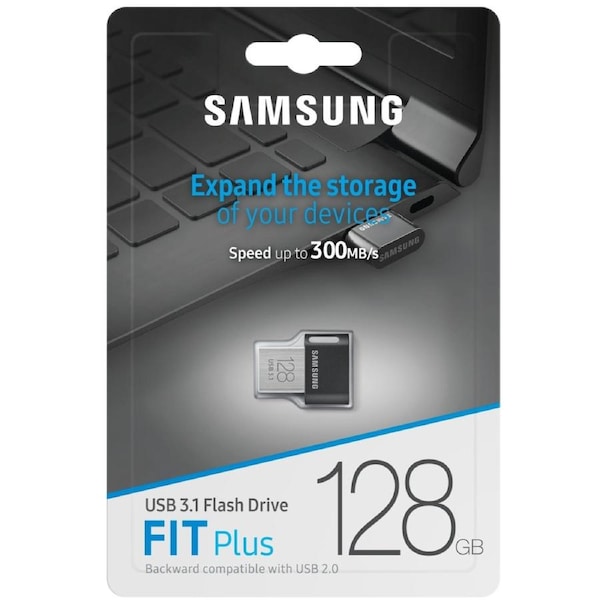 USB 3.1 128GB Flash Drive Samsung Fit Plus Memory Stick (300MB/s) -MUF-128AB
