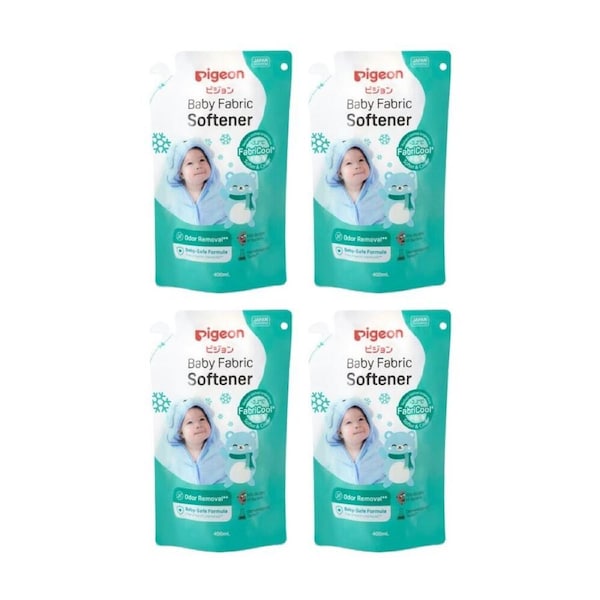 4PK Pigeon Baby Fabric Softener 400ml Refill Odour Remover Gentle On Skin 0m+