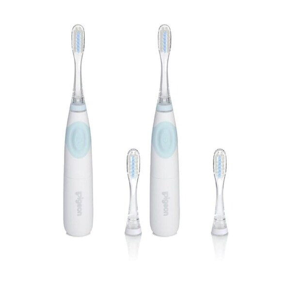 2PK Pigeon Electric Finishing Baby Toothbrush LED Light Smart Reminder 12m+