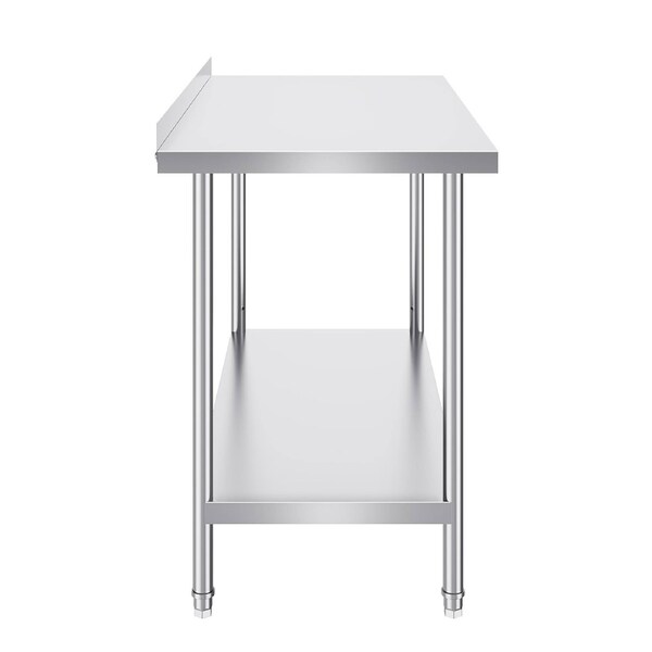 24 x 48 x 36 Inch Stainless Steel Work Table, Commercial Food Prep Worktable Heavy Duty Prep Worktable, Metal Work Table with Adjustable Height for Restaurant, Home and Hotel