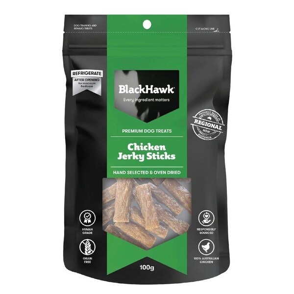 Black Hawk 100g Chicken Jerky Sticks Dog Treats - DTB9065