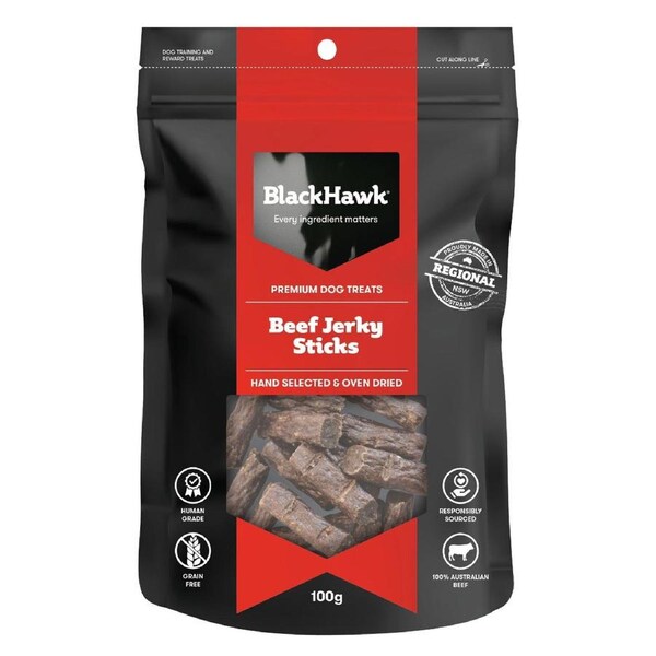 Black Hawk 100g Beef Jerky Sticks Dog Treats - DTB9025