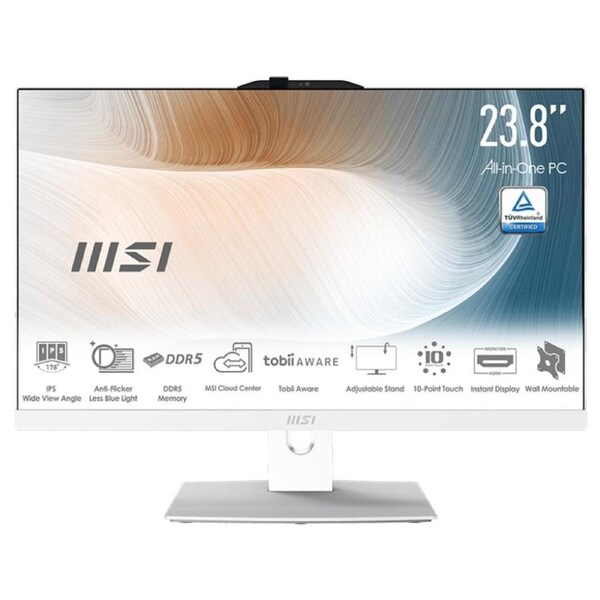 [Modern AM242P 1M-2085AU] MSI 24" Modern AM242P 1M Core 5 All-in-One PC, White, 1TB SSD/16GB RAM/W11P