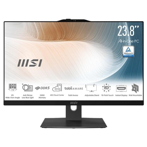 MSI 24" Modern AM242P 1M Core 5 All-in-One PC, Black, 1TB SSD/16GB RAM/W11P [Modern AM242P 1M-1652AU]