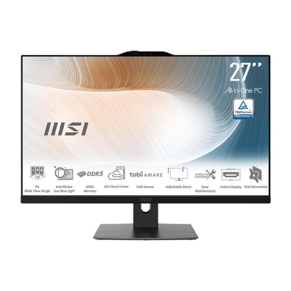 [Modern AM272P 1M-1217AU] MSI 27" Modern AM272P 1M Core 7 All-in-One PC, Black, 1TB SSD/16GB RAM/W11P