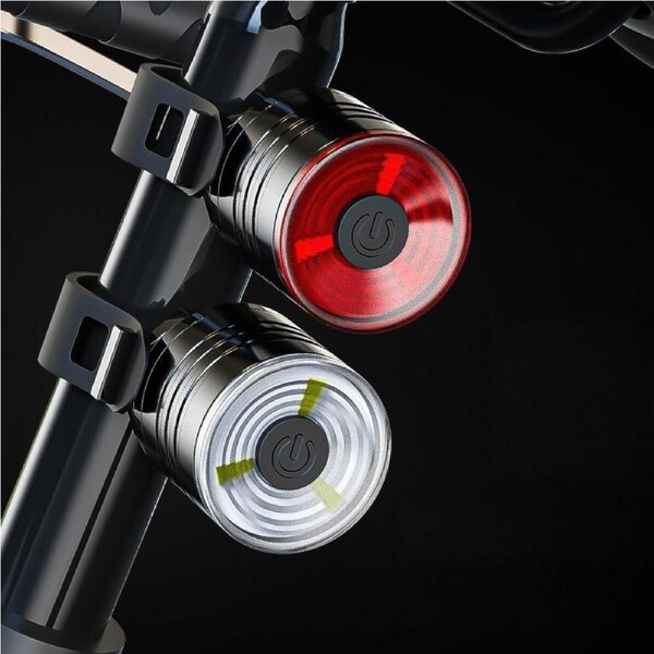 Bike Lights, Rechargeable Bicycle Lights Set Super Bright 6Modes, IP65 Waterproof Bike Lights for Night Riding/Cycling Safety, Front and Back Taillight Reflectors