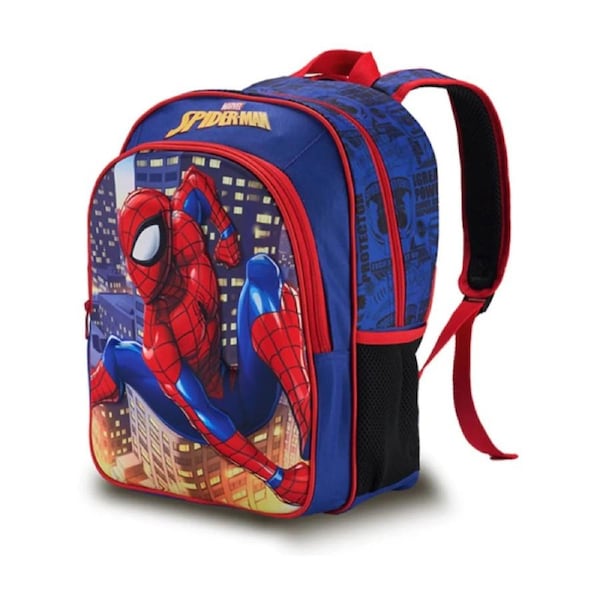 Spiderman Kids 15in Backpack Spiderman Print School Bag With Side Pockets