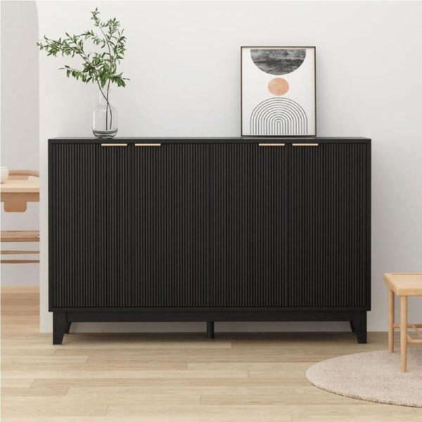 ALFORDSON Buffet Sideboard 4 Doors Cupboard Storage Cabinet Black