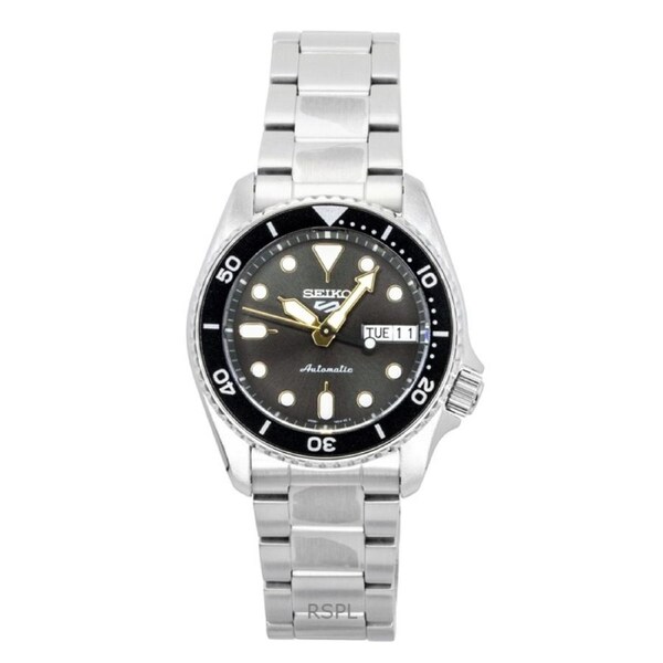 Seiko 5 Sports SKX Street Stonewash Stainless Steel Black Dial Automatic SRPL79K1 100M Men's Watch