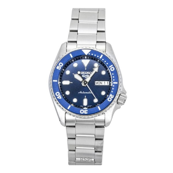 Seiko 5 Sports SKX Street Denim Stainless Steel Blue Dial Automatic SRPL77K1 100M Men's Watch