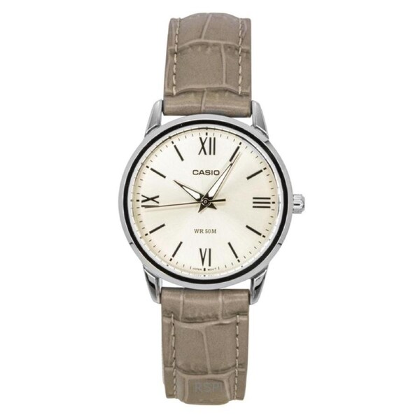 Casio Analog Leather Strap Gold Dial Quartz LTP-1303LL-7AV Women's Watch