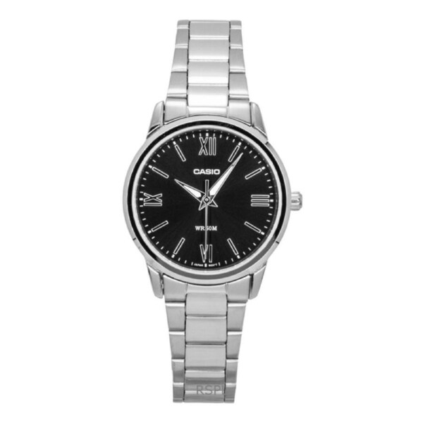 Casio Analog Stainless Steel Black Dial Quartz LTP-1303DD-1AV Women's Watch
