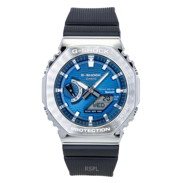 Casio G-SHOCK G-STEEL Bio-Based Resin Strap Smartphone Link Analog Digital Blue Dial Solar GBM-2100A-2B 200M Men's Watch