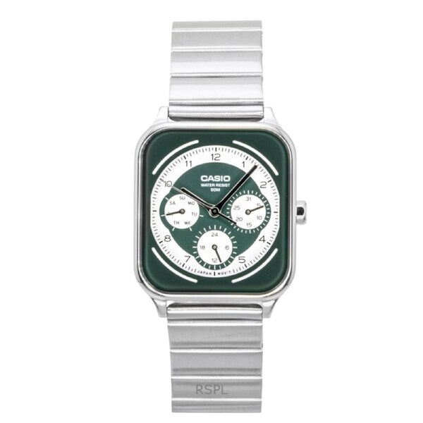 Casio Standard Analog Stainless Steel Green And White Dial Quartz MTP-M307D-3BV Men's Watch