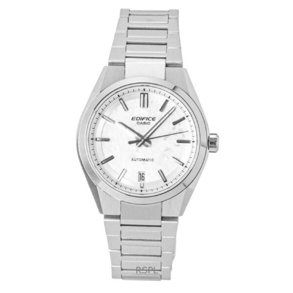 Casio EDIFICE Analog Stainless Steel Forged Carbon White Dial Automatic EFK-100D-7A 100M Men's Watch