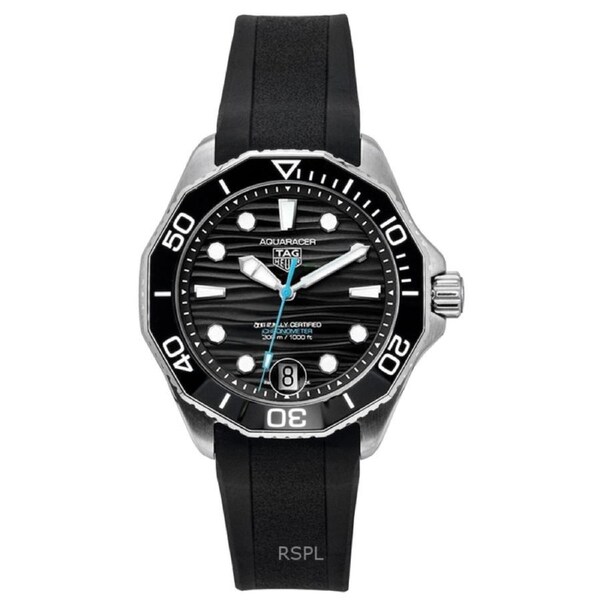 TAG Heuer Aquaracer Swiss Made Automatic Diver's WBP5110.FT6257 Men's Watch 300M Rubber Strap Black Dial