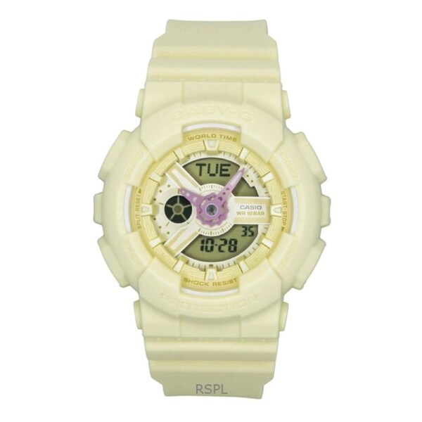 Casio Baby-G Analog Digital Resin Strap Yellow Dial Quartz BA-110AH-9A 100M Women's Watch