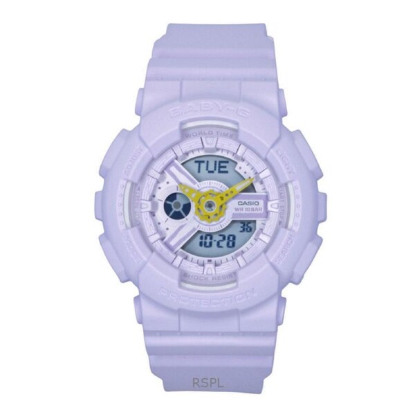 Casio Baby-G Analog Digital Resin Strap Purple Dial Quartz BA-110AH-6A 100M Women's Watch