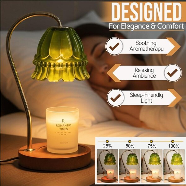 Aromatherapy Candle Warmer Lamp With Timer Dimmer Wax Melt Night Light Gift