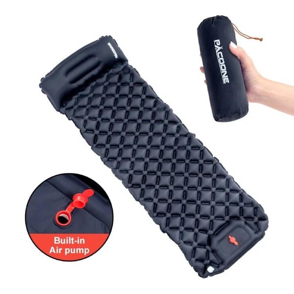 Ultralight Camping Inflatable Mattress with Built-In Pump and Pillows
