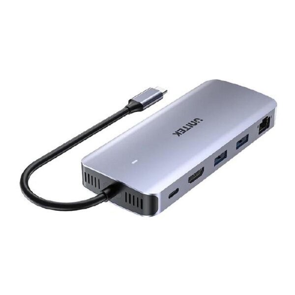 Unitek 6-in-1 USB-C Hub with M.2 SSD Enclosure 1x USB-C with PD100W USB-C Host Power 1x HDMI 2x USB-A Ethernet RJ45 Jack SSD Compatibility*