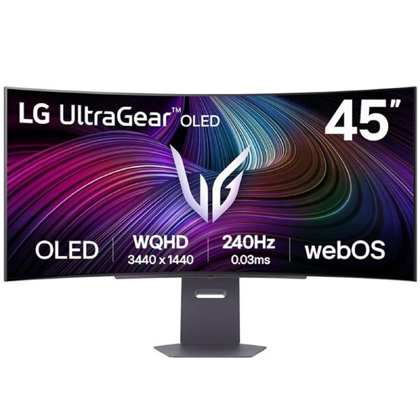 LG UltraGear 45in WQHD OLED 240Hz G-Sync Curved Smart Gaming Monitor (45GX90SA-B)