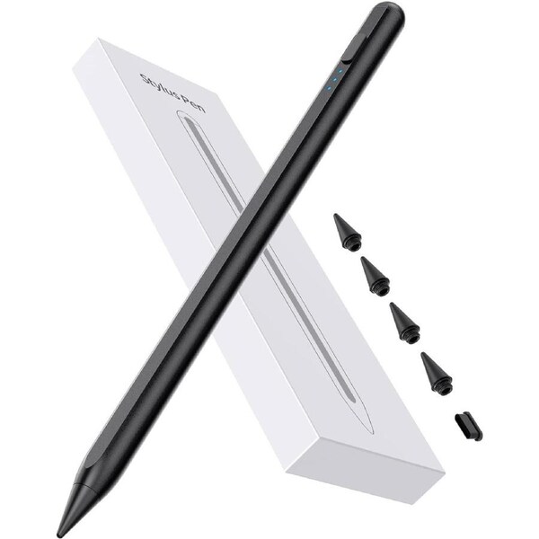 Stylus Pen for iPad 2018-2025, 15Mins Fast Charge for Apple Pencil, Palm Rejection Compatible with iPad A16/10/9/8/7/6 iPad Pro 12.9"/11"/13" M4 Black