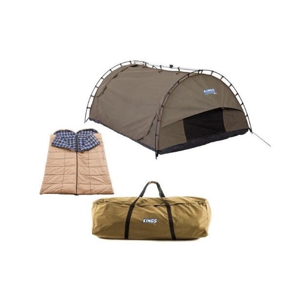 Kings Big Daddy Deluxe Double Swag MKII+2xPremium Sleeping Bags+Canvas Carry Bag