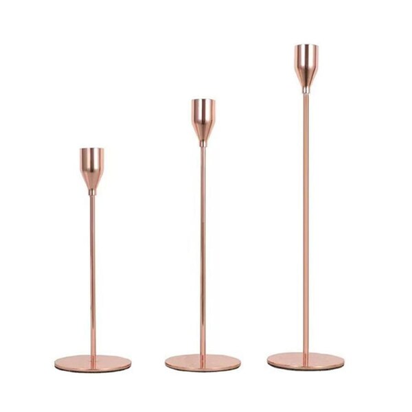 3PCS Simple Metal Candle Holder Decoration Rustproof Home Living Room Tabletop