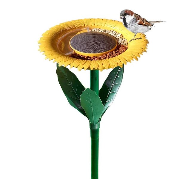 Outdoor Sunflower Bird Feeder Weather Resistant Easy Fill for Garden Yard
