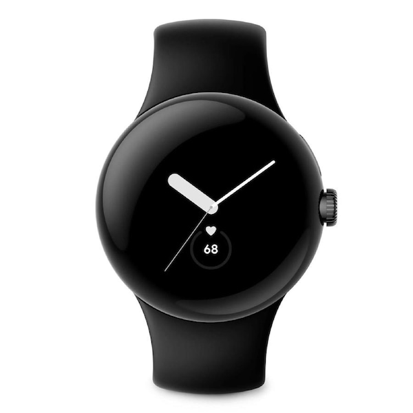 Google Pixel Watch Matte Black Stainless Steel with Obsidian Active Band Black