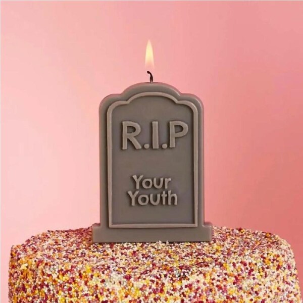 RIP Your Youth Gravestone Candle