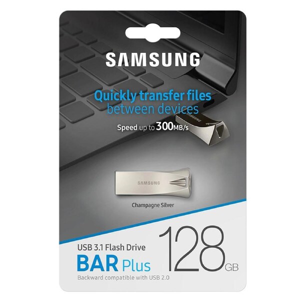 Samsung USB 3.1 128GB Flash Drive Bar Plus Memory Stick (300MB/s) - MUF-128BE3