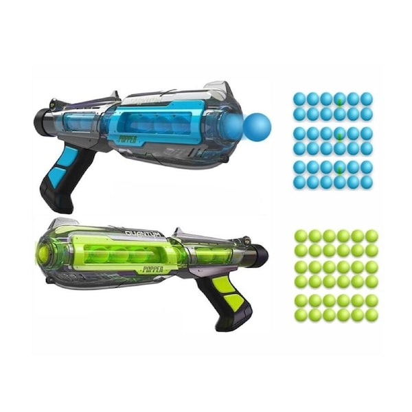 2pc Pop Bro Quantum Popper Pack w/ 2 Poppers & 36 Balls Green/Blue 3y+