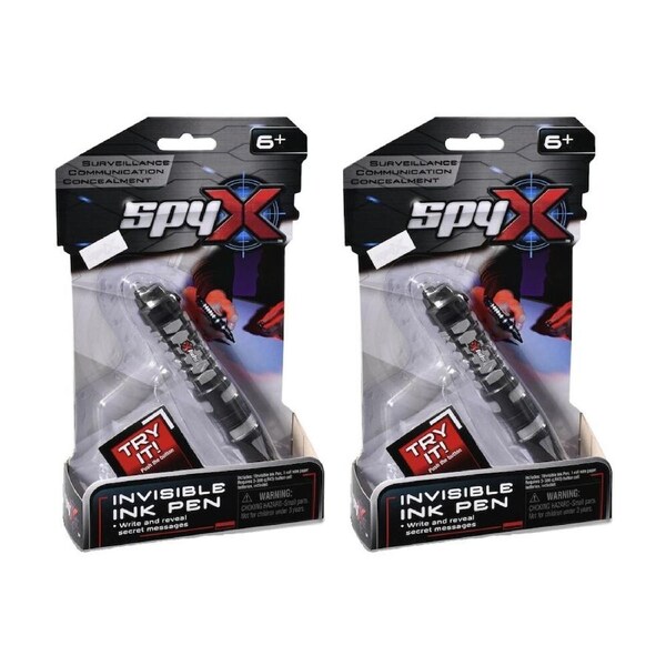 2PK SpyX Invisible Ink Pen Light Revealer Kids/Children Black 6y+