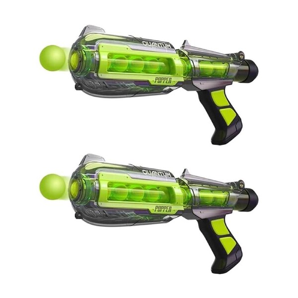 2PK Pop Bro Quantum Popper w/ 12 Foam Balls Kids Green/Blue 3y+ Assorted