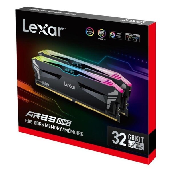 Lexar ARES RGB DDR5 Desktop Memory 32GB Kit 6400MT/s