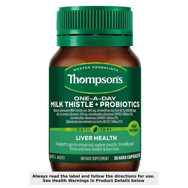 Thompson's One-A-Day Milk Thistle + Probiotic 30 Capsules