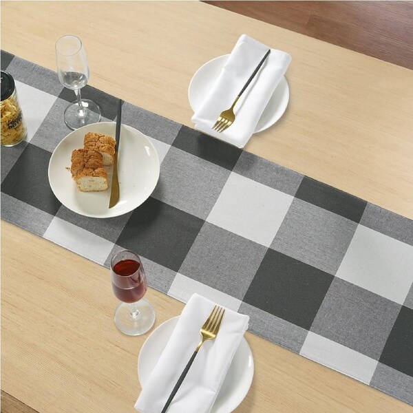 Table Runner 33x180cm - Grey Check
