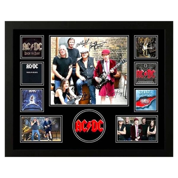 ACDC Signed Limited Edition Photo Memorabilia Wooden Frame