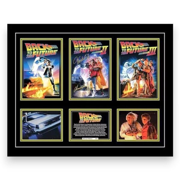 Back To The Future Trilogy Film Marty McFly Dr. Emmett Brown Michael J. Fox Signed Limited Photo Memorabilia Frame