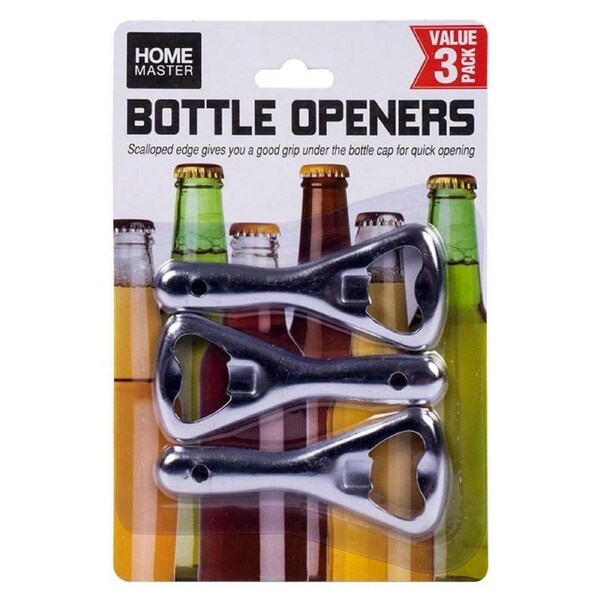 Deal365 3 PACKS HOME MASTER STAINLESS STEEL BEER BOTTLE CAP OPENER CAP REMOVER