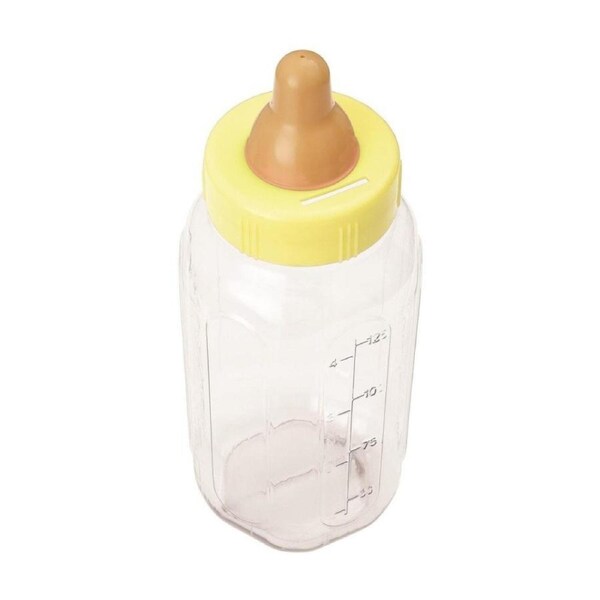 More Than Party Plastic Fillable Baby Drinking Bottle Bank Yellow 11 Inches