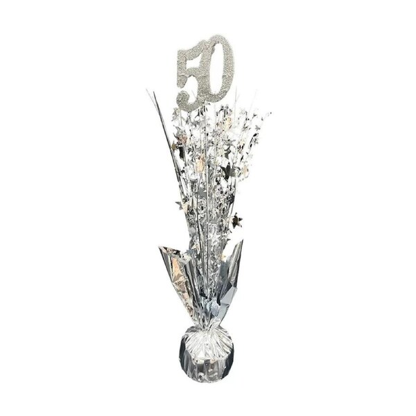 More Than Party Centrepiece Table Decoration 50th Birthday Silver