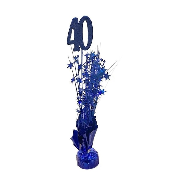 More Than Party Centrepiece Table Decoration 40th Birthday Blue